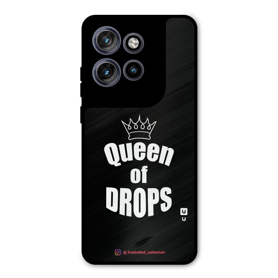 Queen of Drops Black Metal Back Case for Motorola Edge 50 Neo