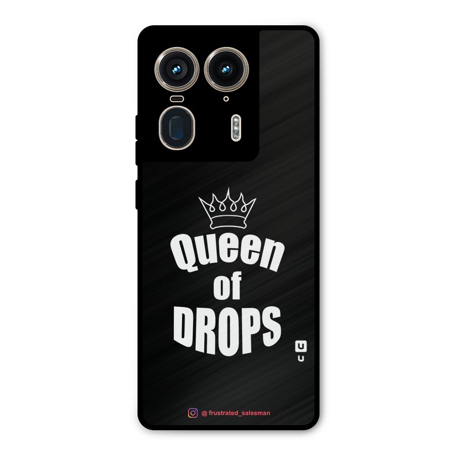 Queen of Drops Black Metal Back Case for Motorola Edge 50 Ultra