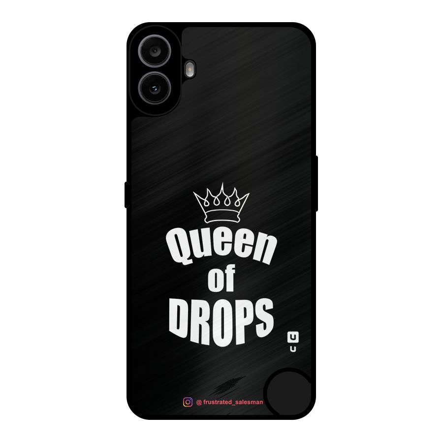 Queen of Drops Black Metal Back Case for Nothing CMF Phone 1