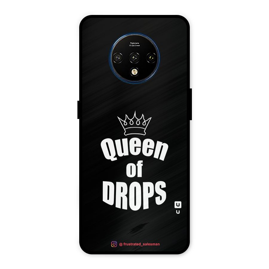 Queen of Drops Black Metal Back Case for OnePlus 7T