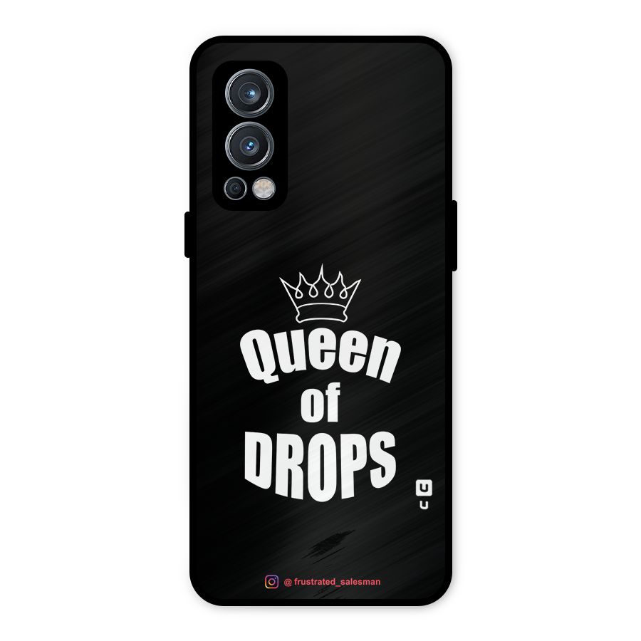 Queen of Drops Black Metal Back Case for OnePlus Nord 2 5G