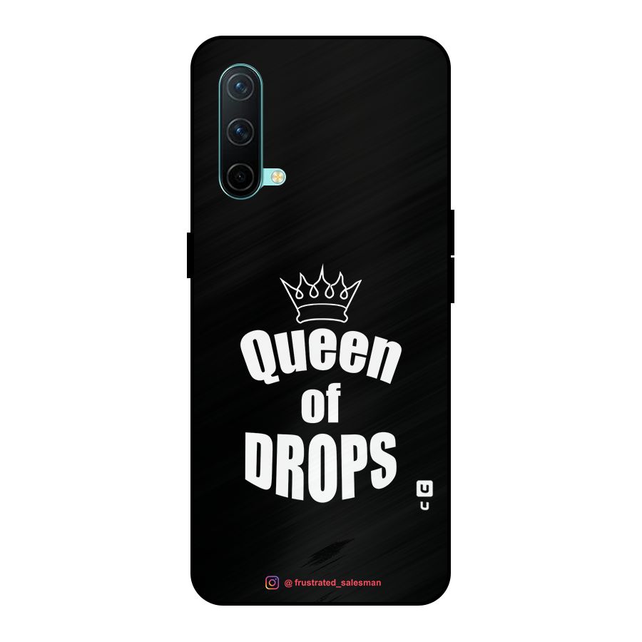 Queen of Drops Black Metal Back Case for OnePlus Nord CE 5G