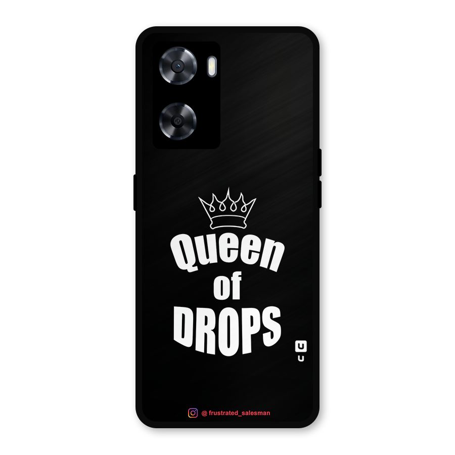 Queen of Drops Black Metal Back Case for Oppo A77