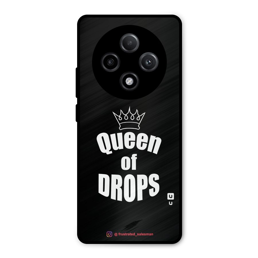 Queen of Drops Black Metal Back Case for Oppo F27 Pro Plus