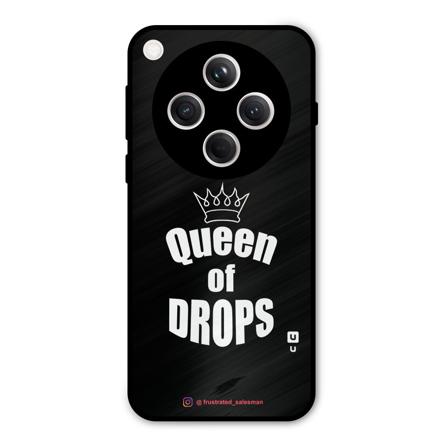 Queen of Drops Black Metal Back Case for Oppo Find X8