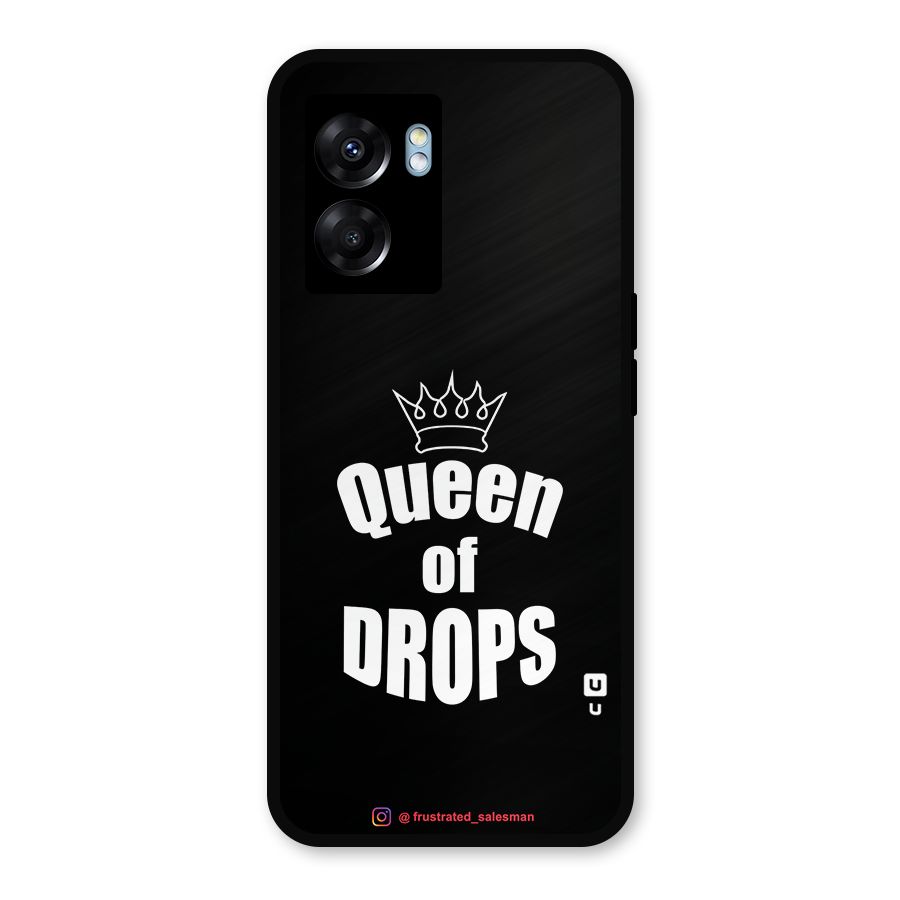 Queen of Drops Black Metal Back Case for Oppo K10 (5G)