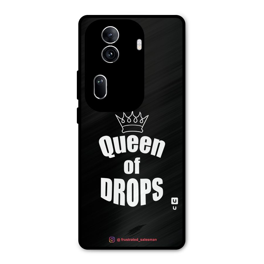 Queen of Drops Black Metal Back Case for Oppo Reno11 Pro 5G