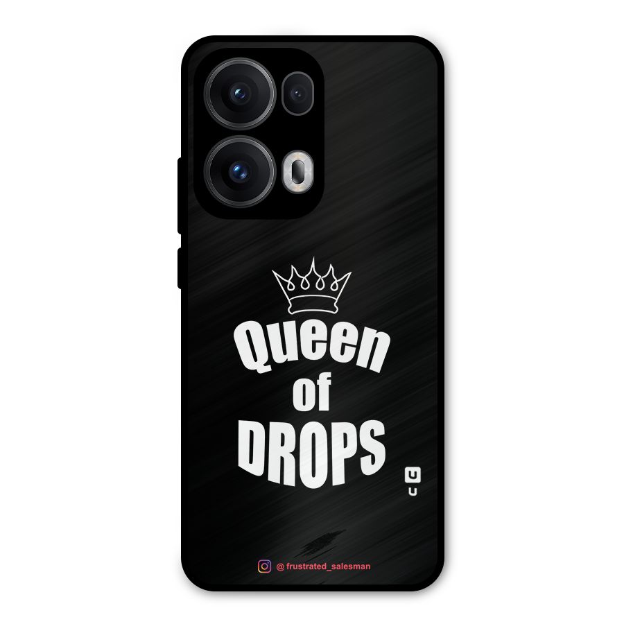 Queen of Drops Black Metal Back Case for Oppo Reno13 Pro