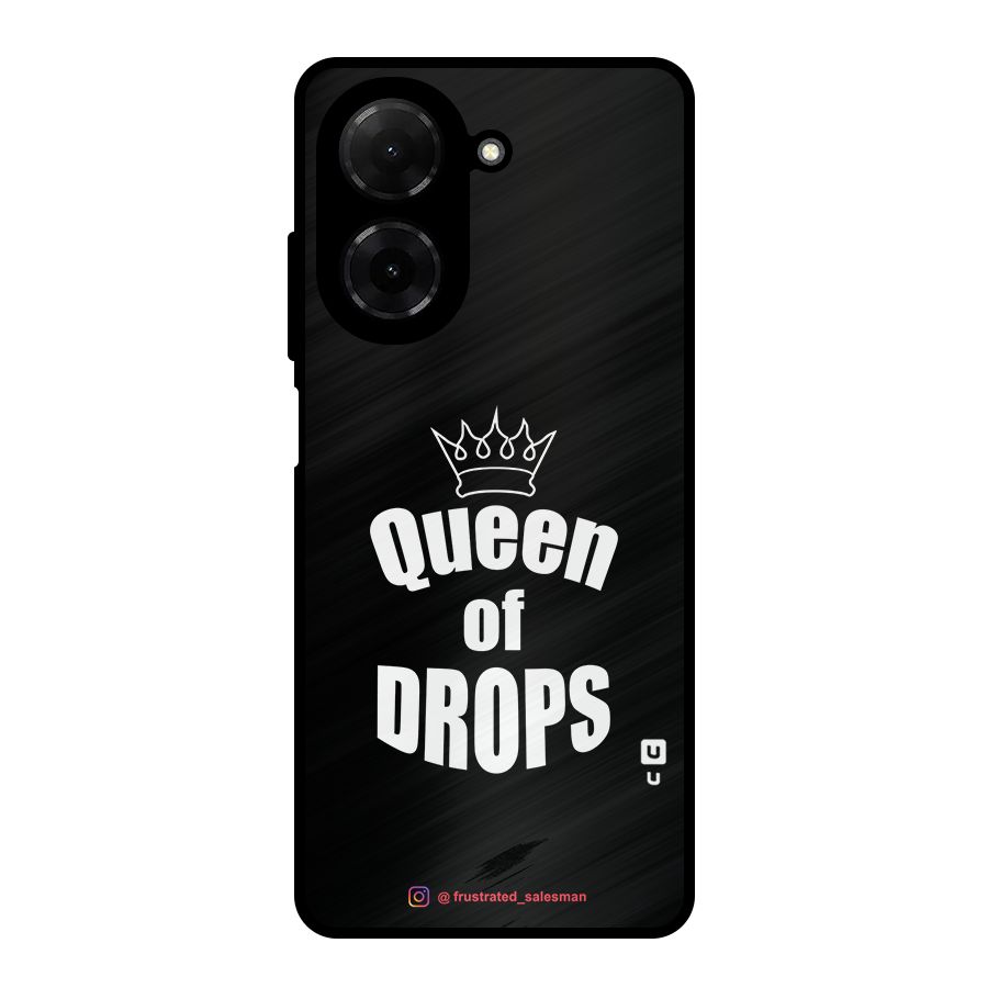 Queen of Drops Black Metal Back Case for Poco C71