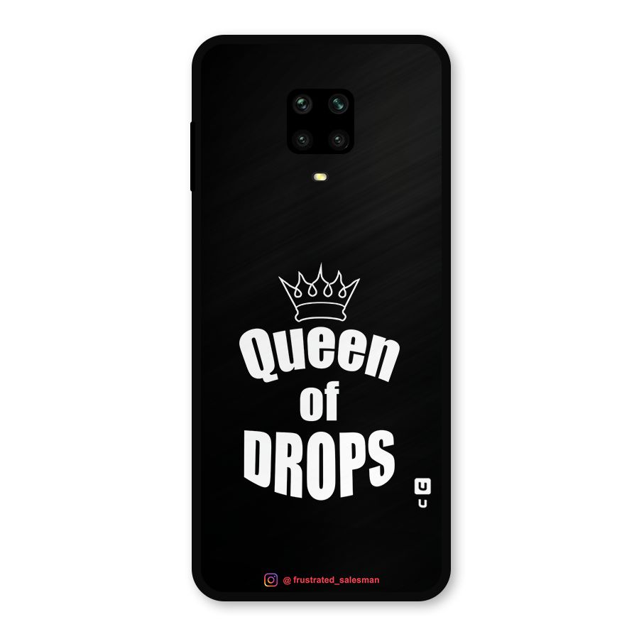 Queen of Drops Black Metal Back Case for Poco M2