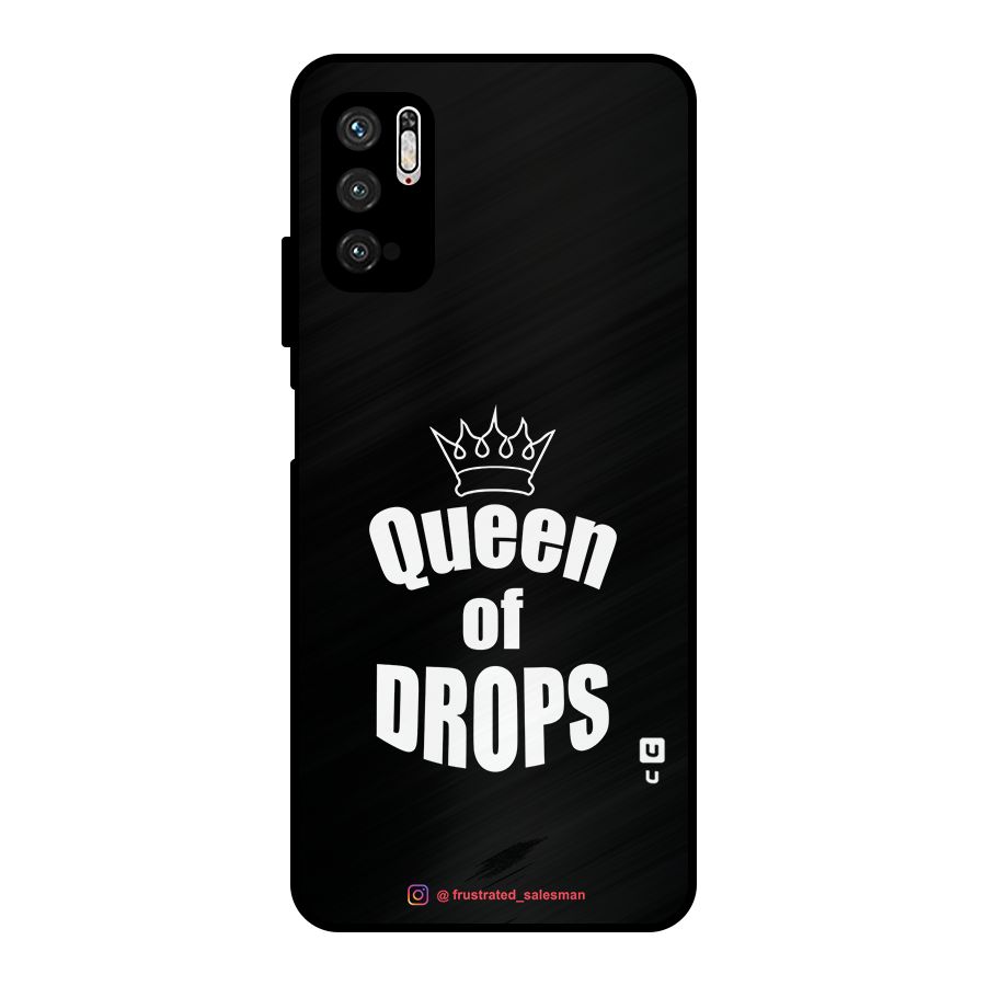 Queen of Drops Black Metal Back Case for Poco M3 Pro 5G