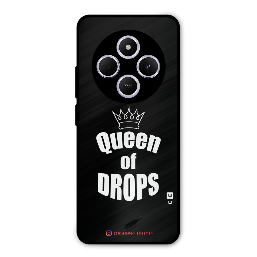 Queen of Drops Black Metal Back Case for Poco M7
