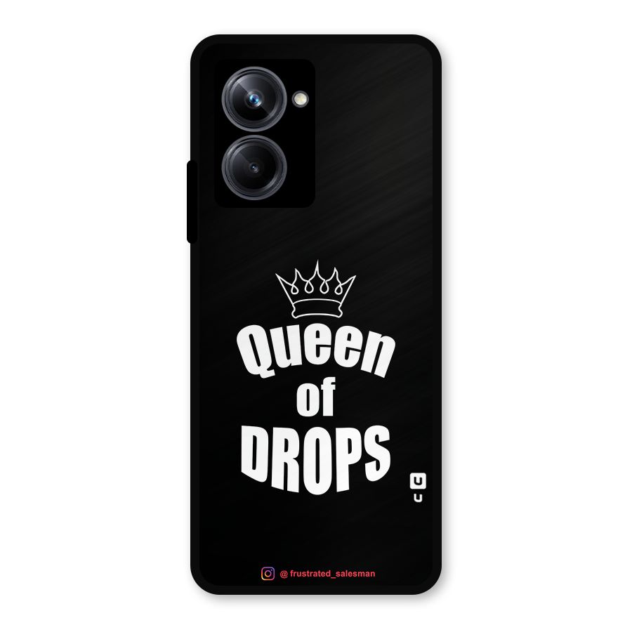 Queen of Drops Black Metal Back Case for Realme 10 Pro