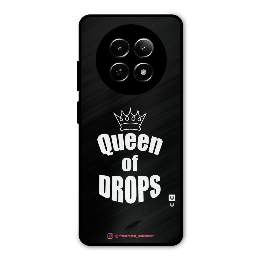 Queen of Drops Black Metal Back Case for Realme 12x 5G
