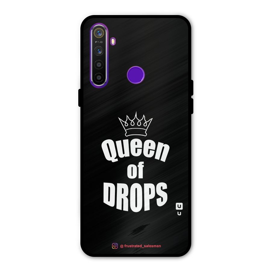 Queen of Drops Black Metal Back Case for Realme 5i