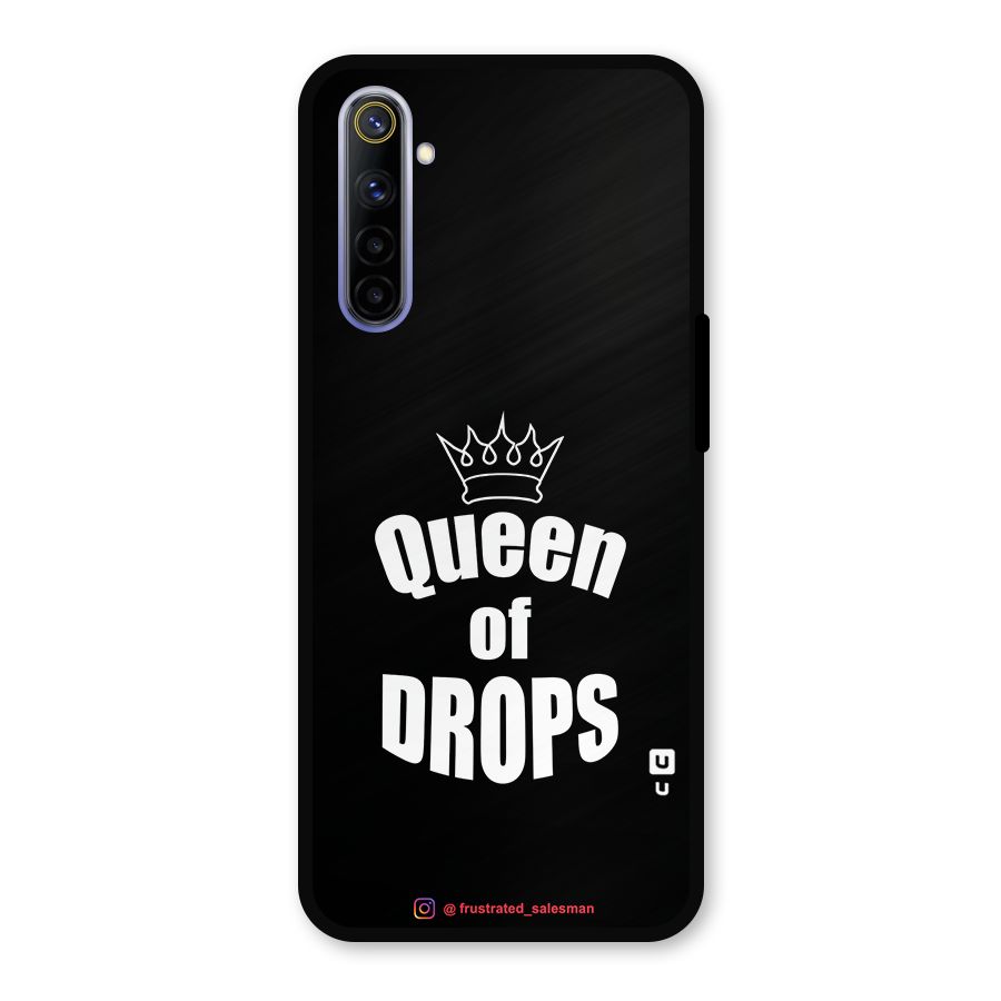 Queen of Drops Black Metal Back Case for Realme 6i