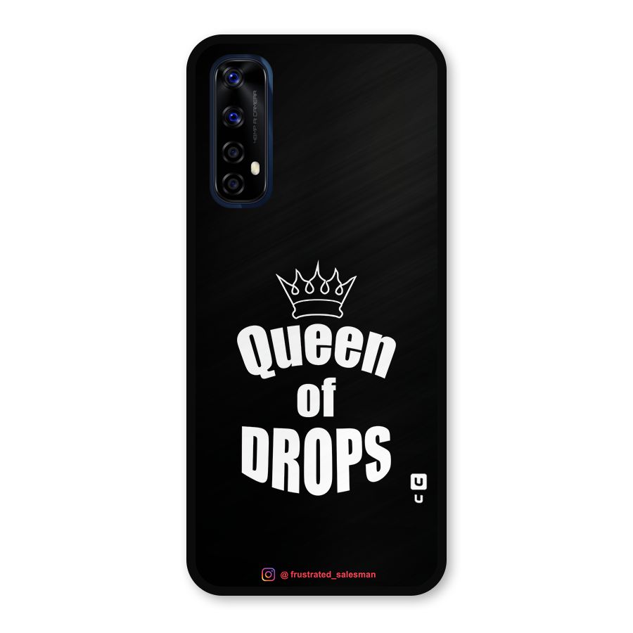 Queen of Drops Black Metal Back Case for Realme 7