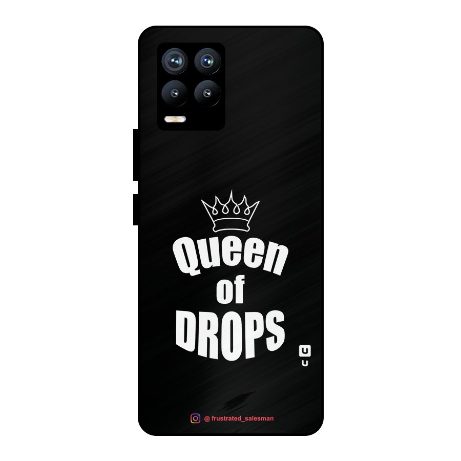 Queen of Drops Black Metal Back Case for Realme 8
