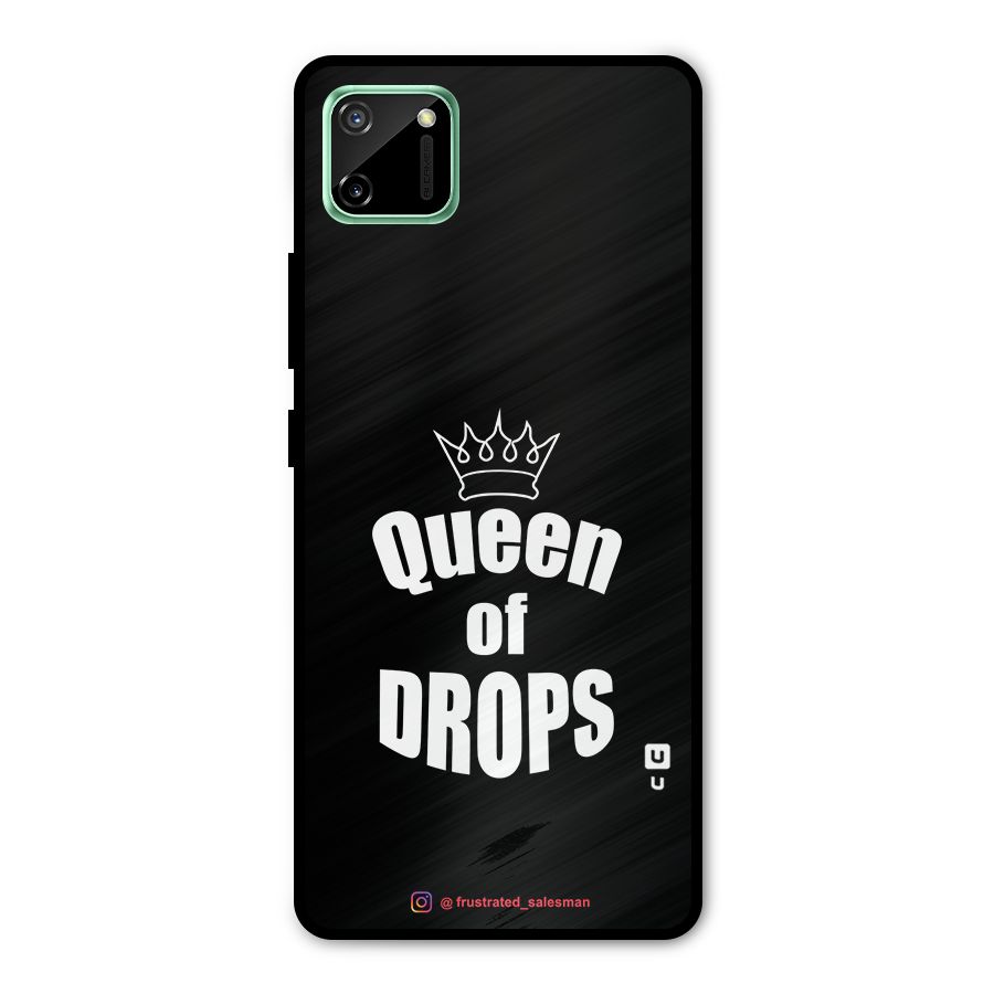 Queen of Drops Black Metal Back Case for Realme C11