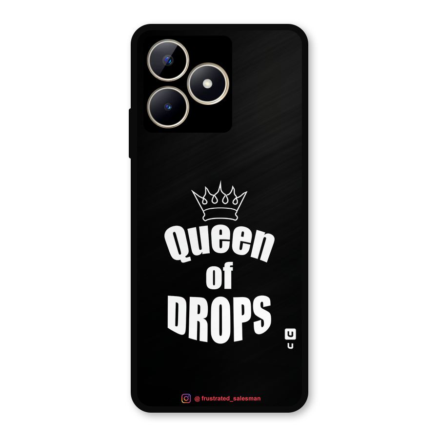 Queen of Drops Black Metal Back Case for Realme C53