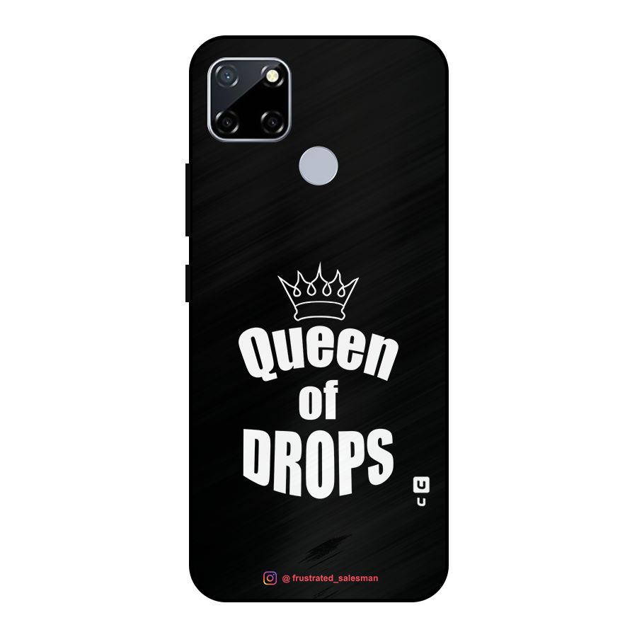 Queen of Drops Black Metal Back Case for Realme Narzo 20
