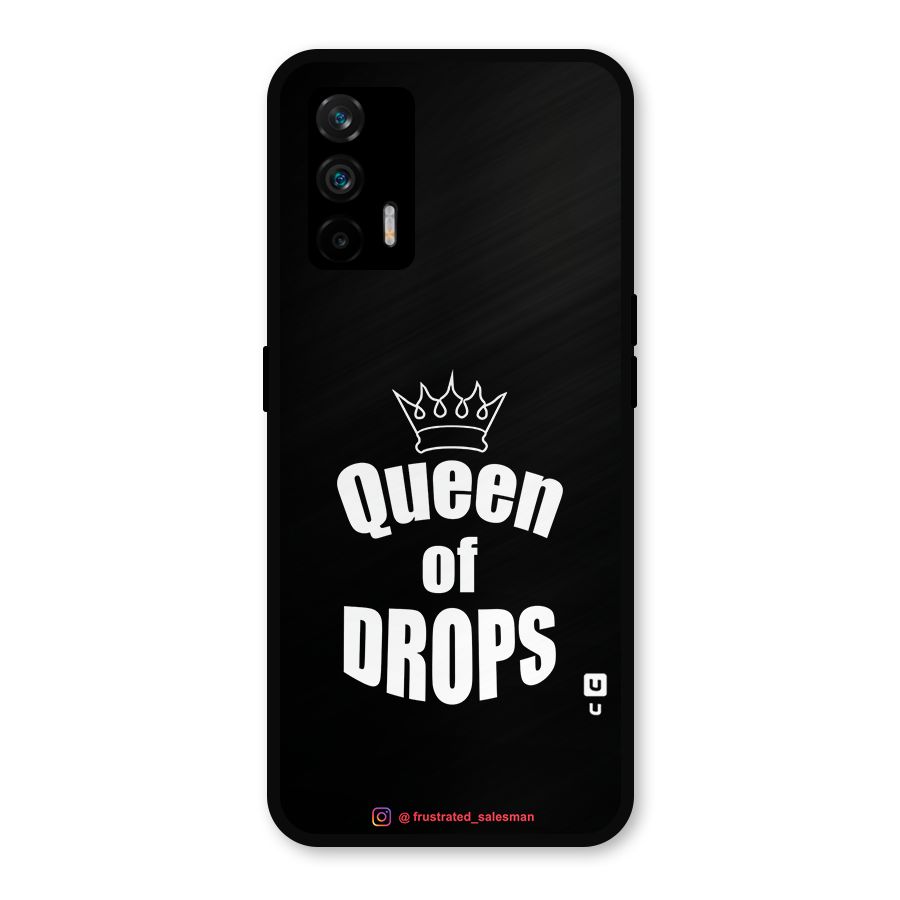 Queen of Drops Black Metal Back Case for Realme X7 Max