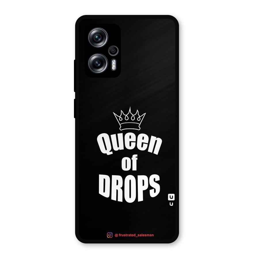 Queen of Drops Black Metal Back Case for Redmi K50i