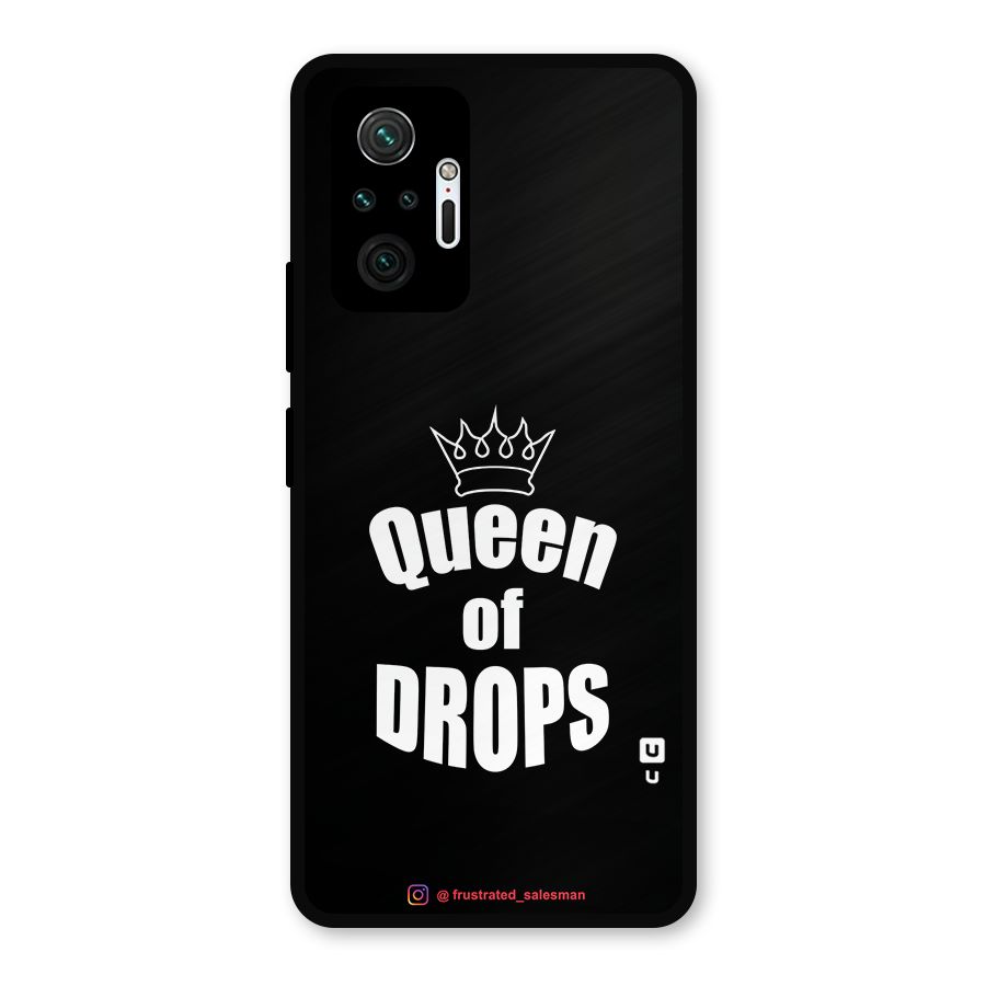 Queen of Drops Black Metal Back Case for Redmi Note 10 Pro Max