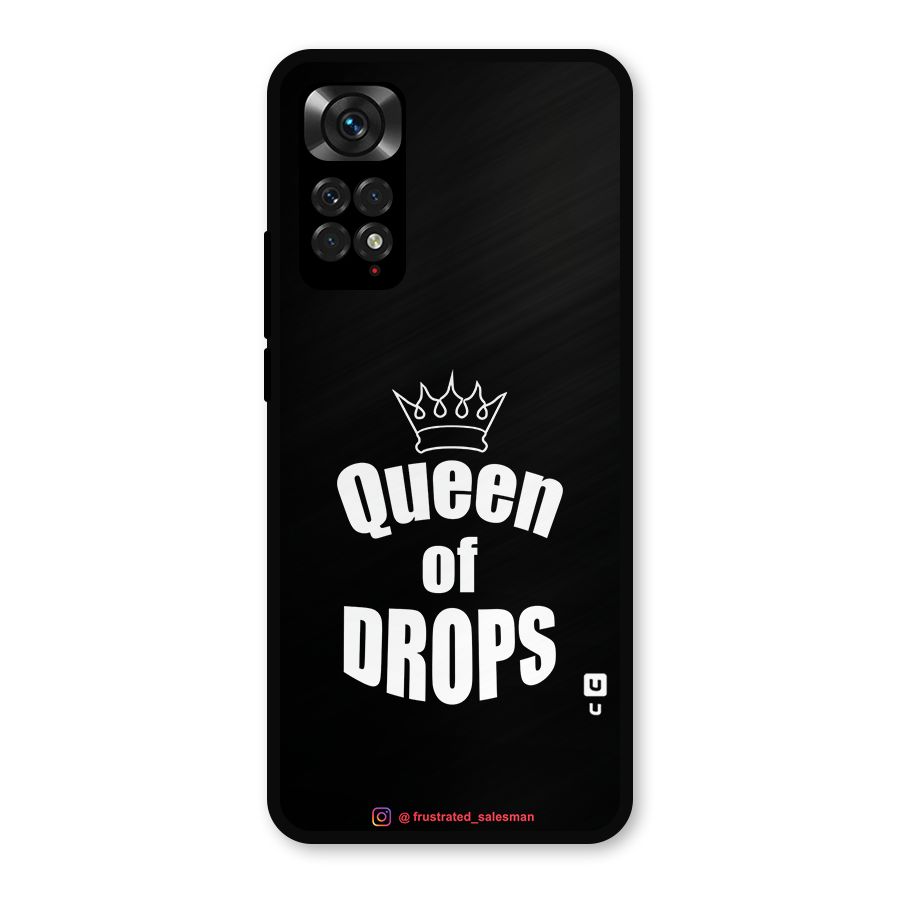 Queen of Drops Black Metal Back Case for Redmi Note 11s
