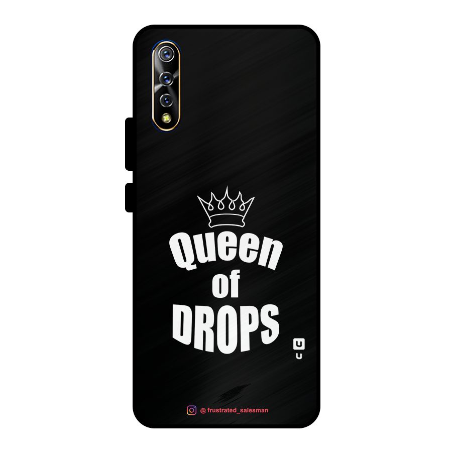 Queen of Drops Black Metal Back Case for Vivo S1