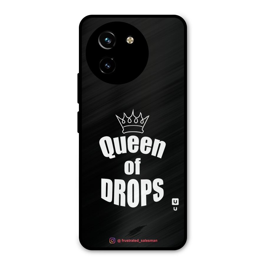 Queen of Drops Black Metal Back Case for Vivo T3x