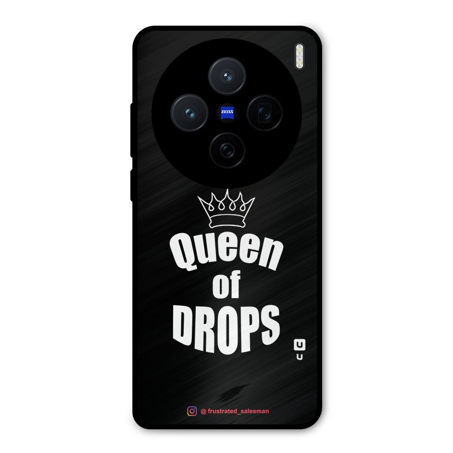 Queen of Drops Black Metal Back Case for Vivo X200