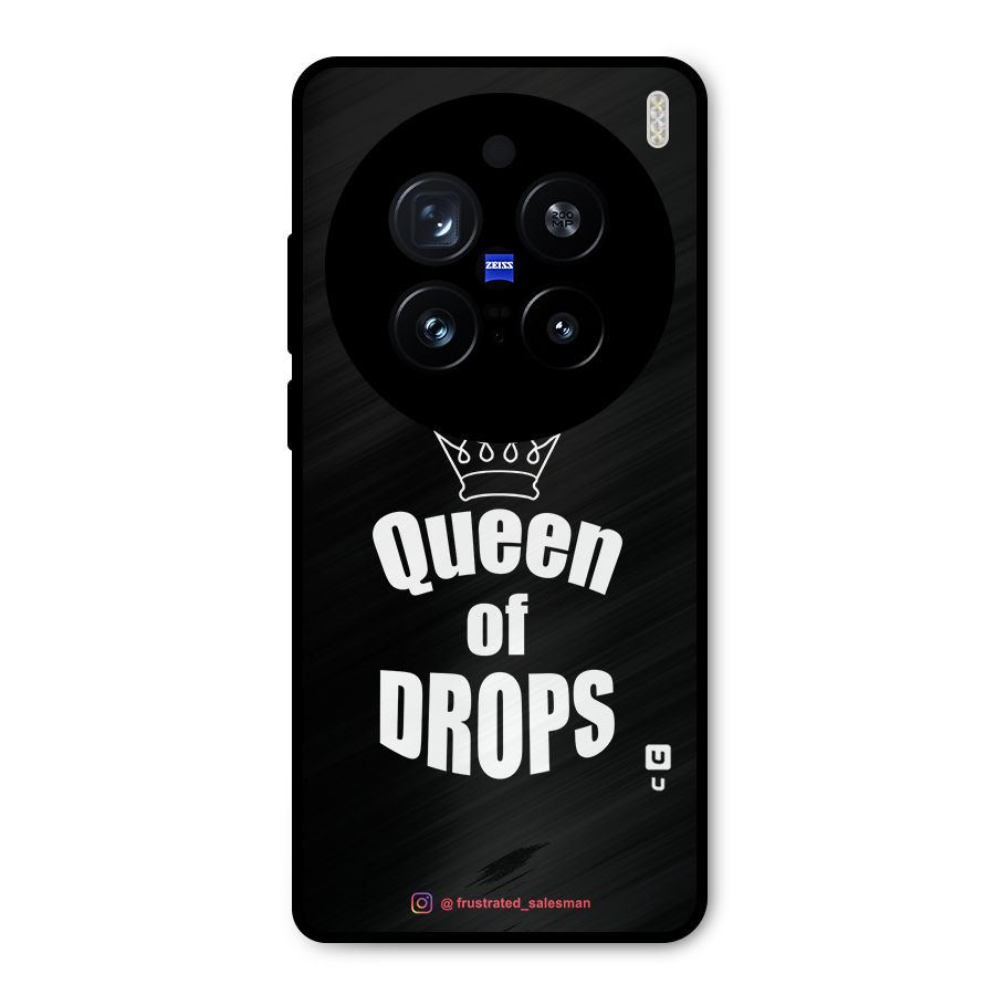 Queen of Drops Black Metal Back Case for Vivo X200 Pro