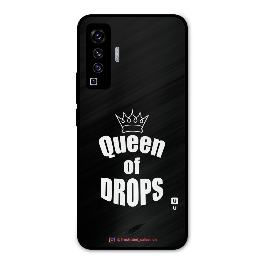 Queen of Drops Black Metal Back Case for Vivo X50
