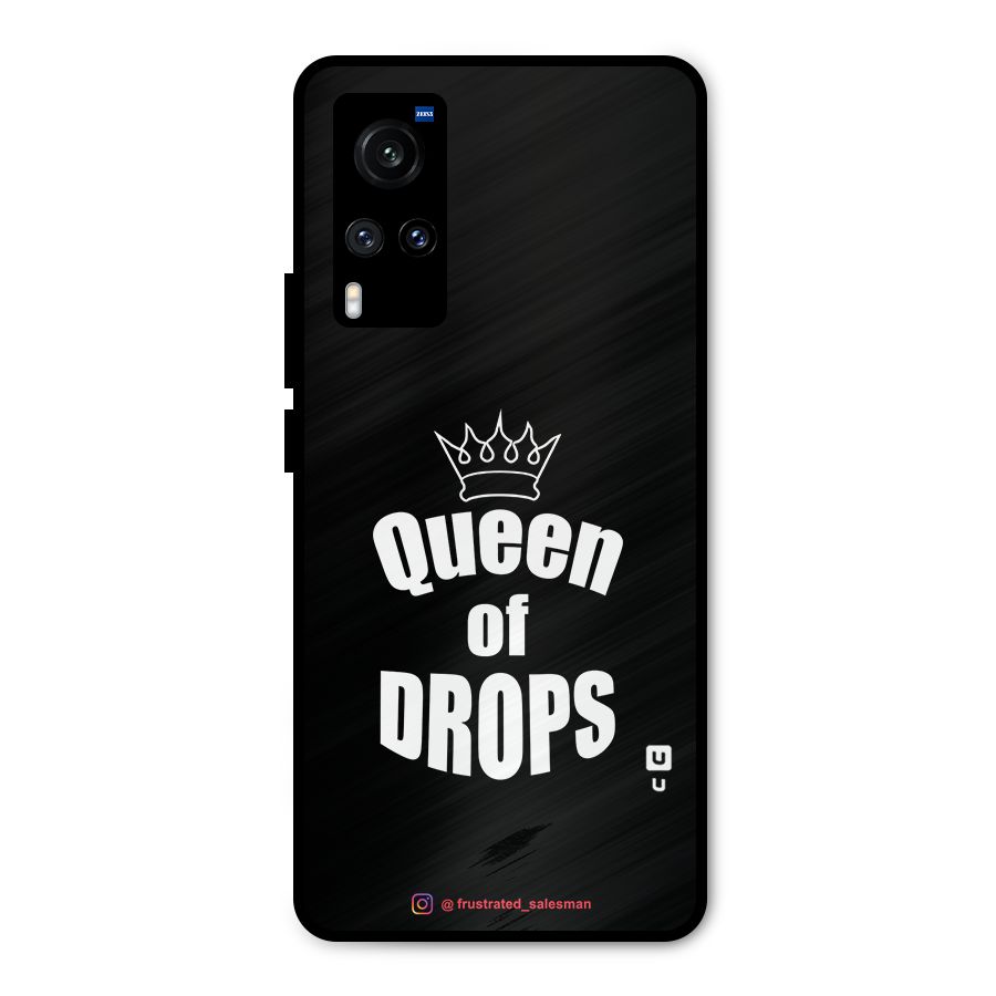 Queen of Drops Black Metal Back Case for Vivo X60