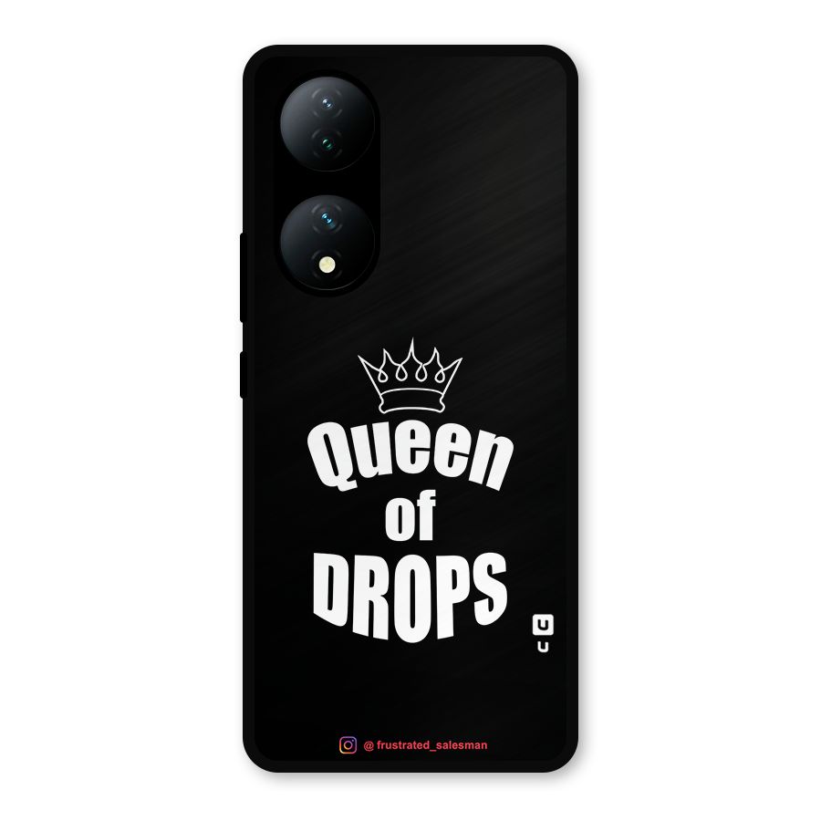 Queen of Drops Black Metal Back Case for Vivo Y100a