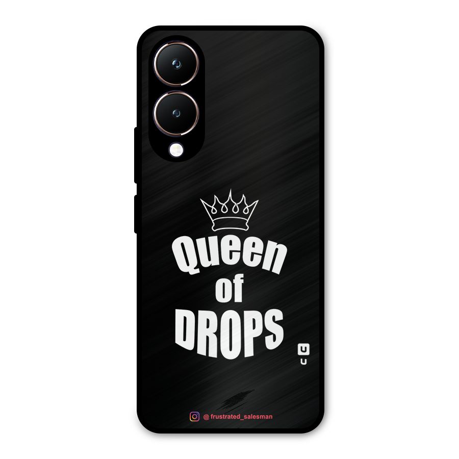 Queen of Drops Black Metal Back Case for Vivo Y28