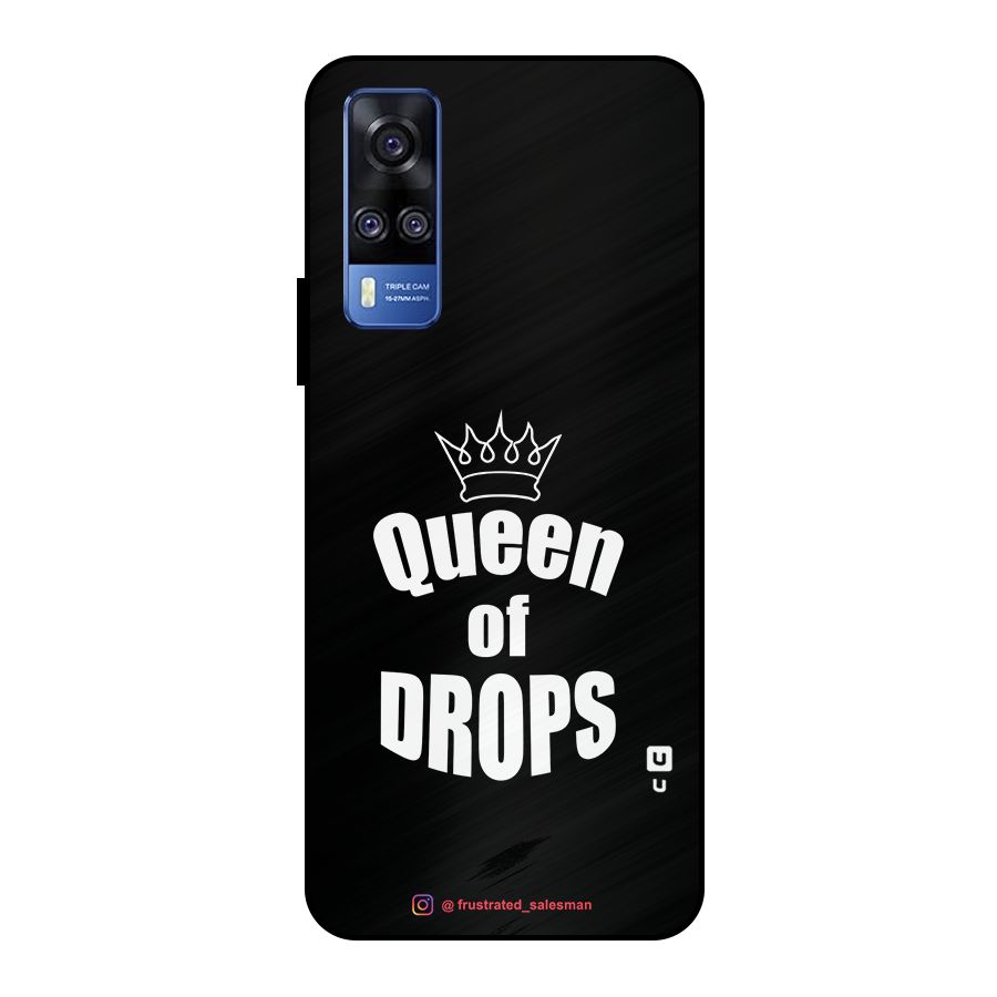 Queen of Drops Black Metal Back Case for Vivo Y51