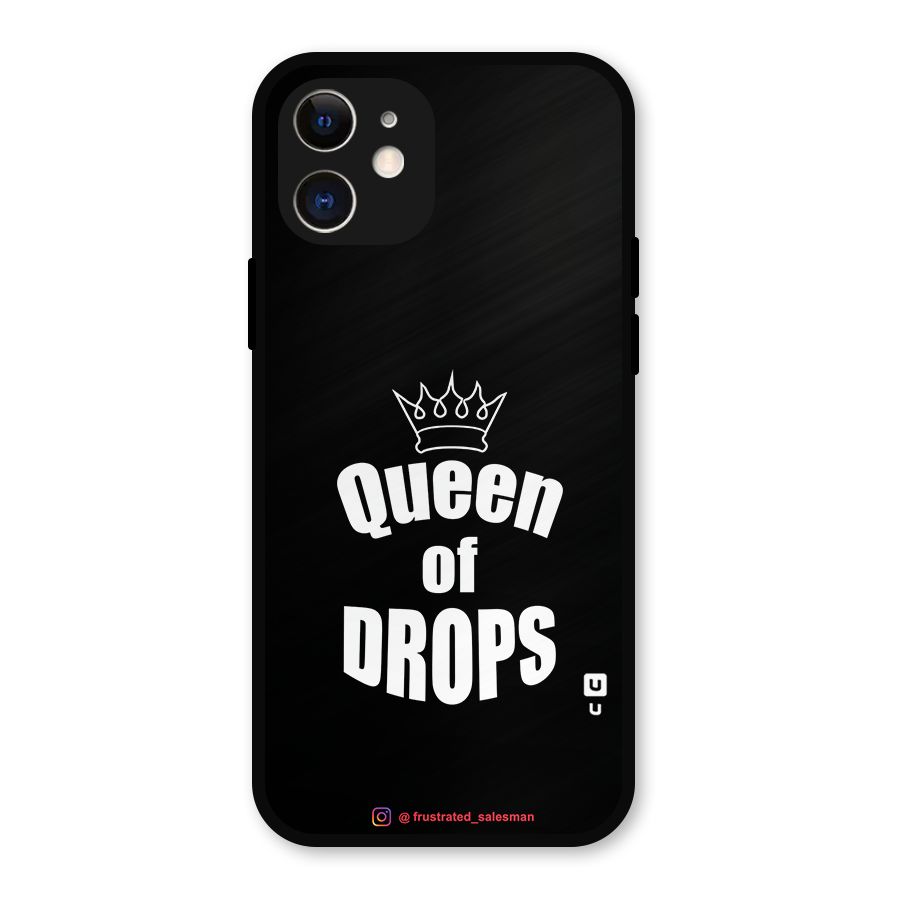 Queen of Drops Black Metal Back Case for iPhone 12