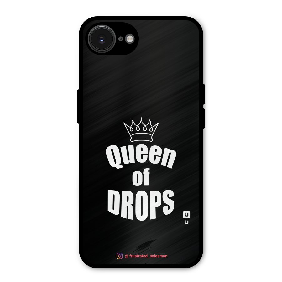 Queen of Drops Black Metal Back Case for iPhone 16e