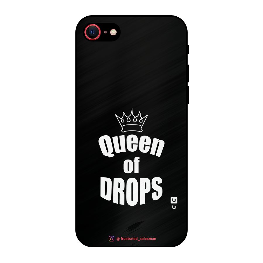Queen of Drops Black Metal Back Case for iPhone 7