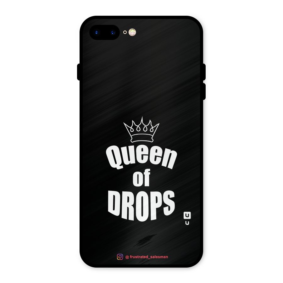 Queen of Drops Black Metal Back Case for iPhone 7 Plus
