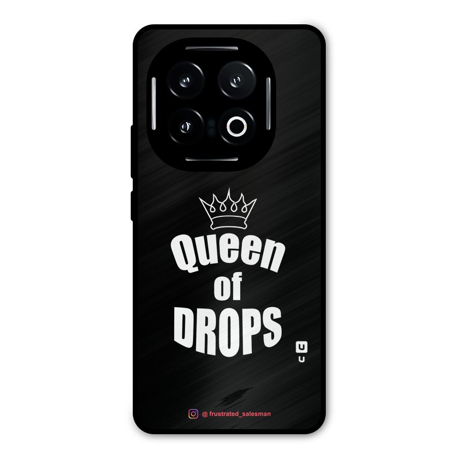 Queen of Drops Black Metal Back Case for iQOO 13