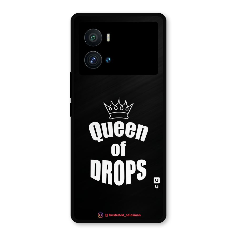Queen of Drops Black Metal Back Case for iQOO 9 Pro