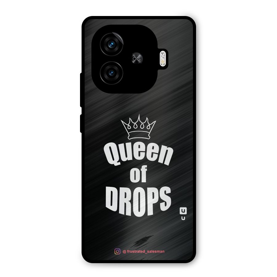 Queen of Drops Black Metal Back Case for iQOO Neo 10R