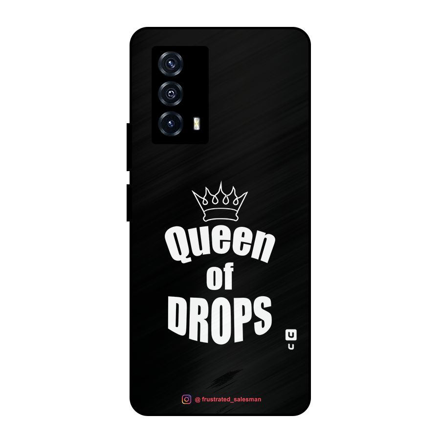 Queen of Drops Black Metal Back Case for iQOO Z5
