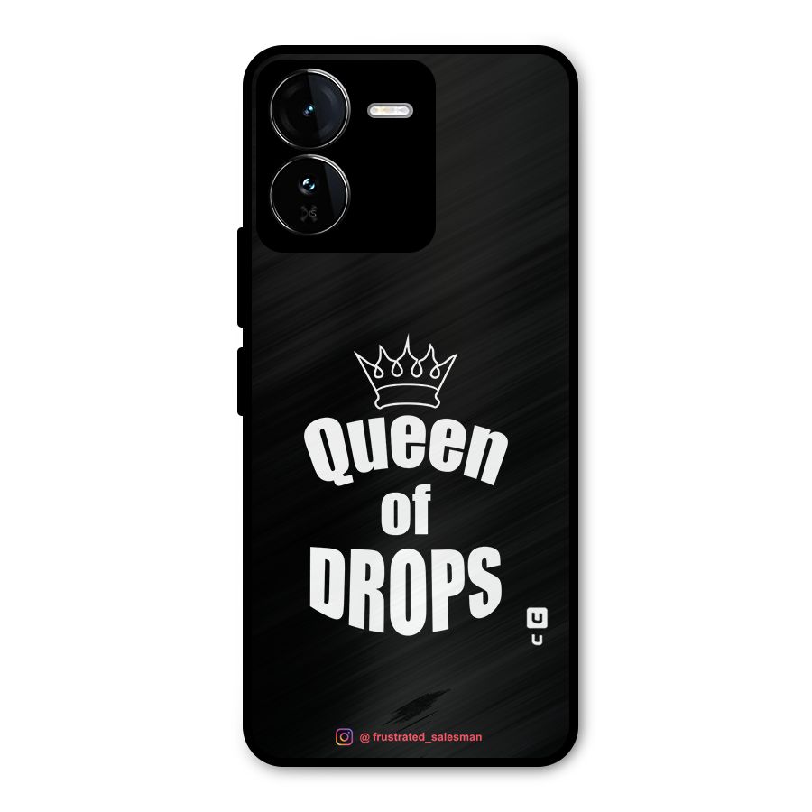 Queen of Drops Black Metal Back Case for iQOO Z9