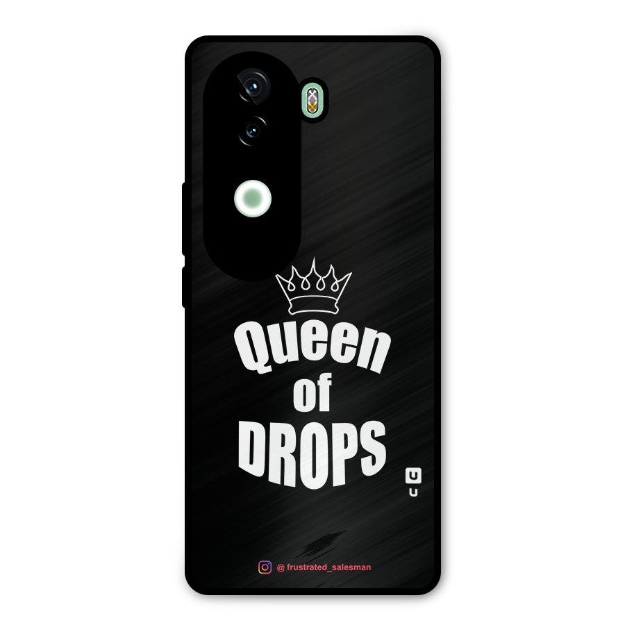 Queen of Drops Black Metal Back Case for iQOO Z9s