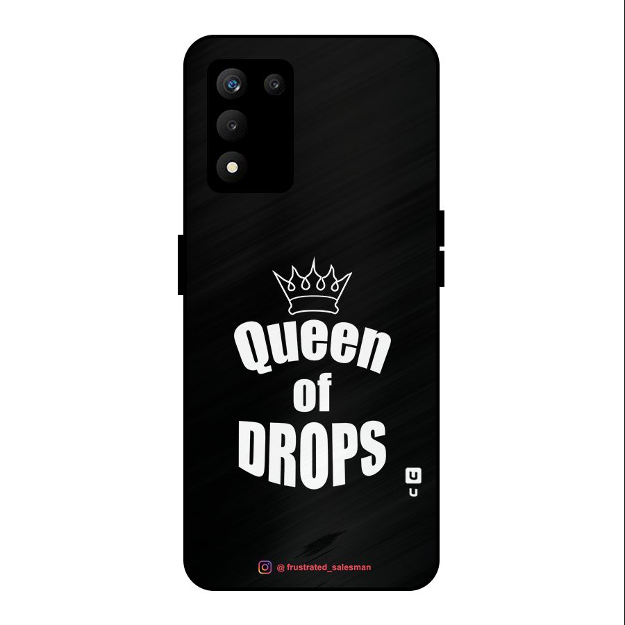 Queen of Drops Black Metal Back Case for realme 9 5G SE