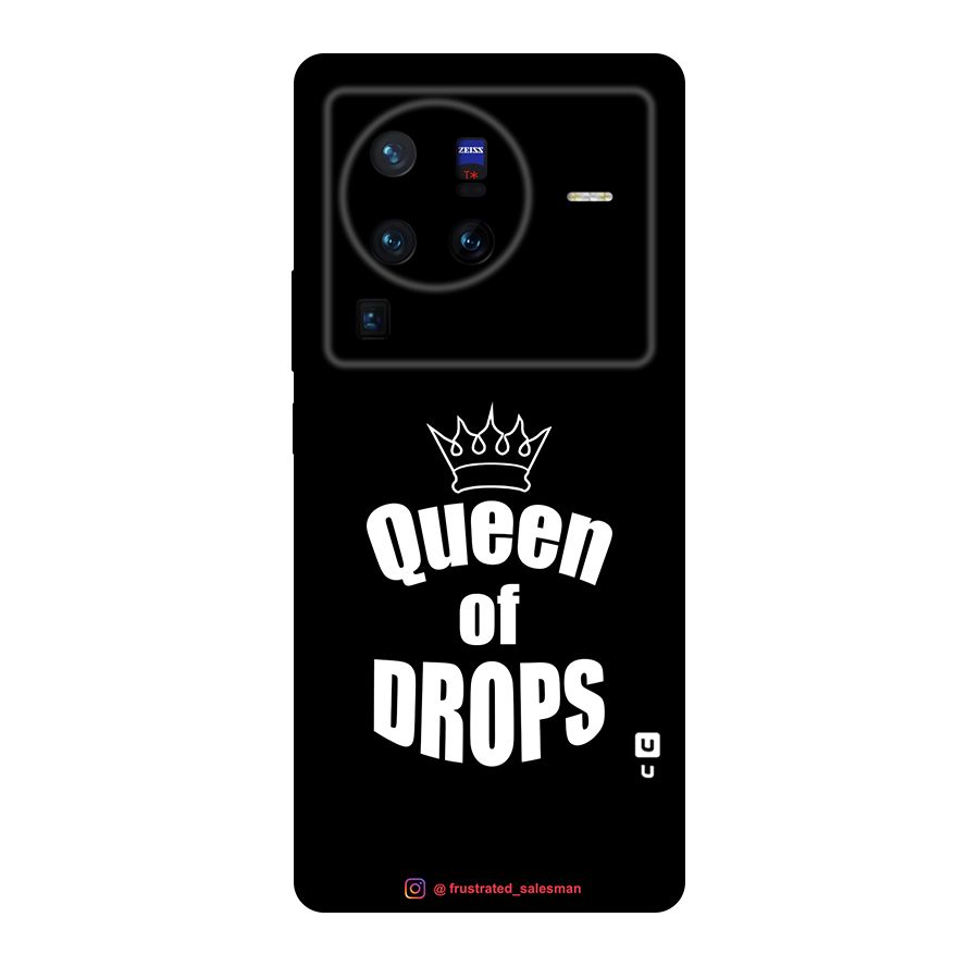 Queen of Drops Black Original Polycarbonate Back Case for Vivo X80